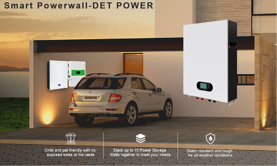 DET Smart Powerwall 5kwh 7kwh 10kwh LiFePo4 batri