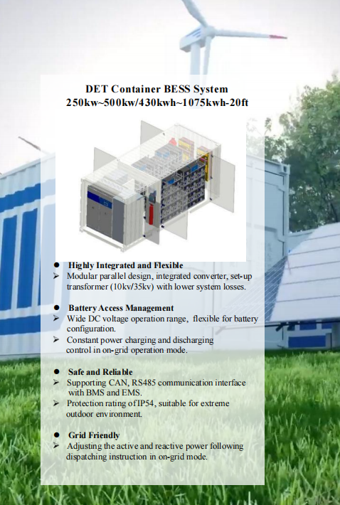 DET POWER 20FT Container Energy Storage System: A Reliable Choice in the Commercial and Industrial Energy Storage Sector